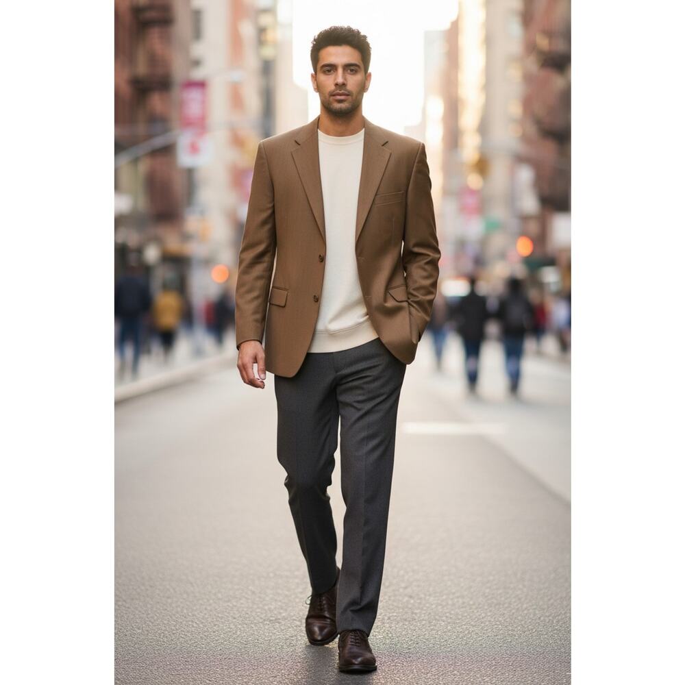 Bios David Bios Suit Coat Blazer Pure Wool Sz 52L Classic 52" × 33.5" Normcore